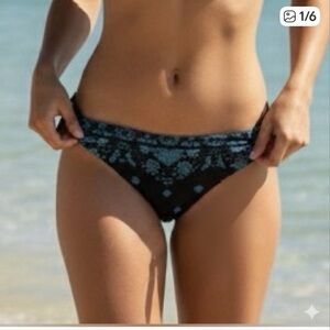 NWT Seafolly Australian Sunflower Border Indigo Bikini Bottom Size 14 (USA 10)
